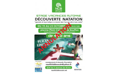 ANNULATION DU STAGE DECOUVERTE